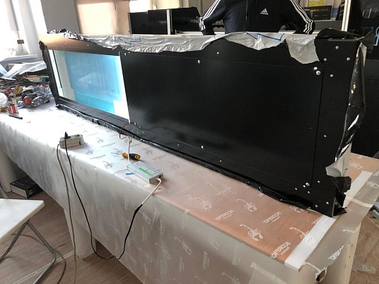 Короб из композита световой с прорезными буквами